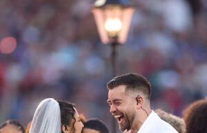News Room : Bad Bunny wedding during Super Bowl LX halftime show performance was REAL News Room Bad Bunny wedding during Super Bowl LX