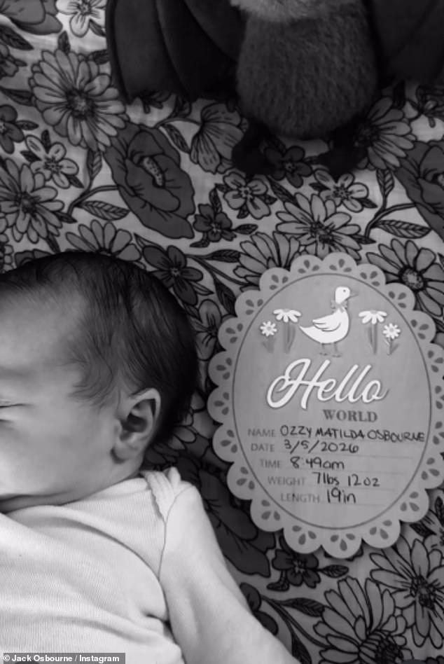 News Room : Jack Osbourne’s wife Aree gives birth as couple name newborn daughter after late rockstar Ozzy Osbourne in heartfelt tribute
