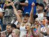 News Room : England WAGs Megan Pickford, Ellie Alderson and Ashlyn Castro cheer from the stands at thrilling World Cup game against Croatia News Room England WAGs Megan Pickford Ellie Alderson and
