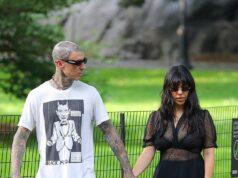 News Room : Kourtney Kardashian stuns in sheer outfit as she cuddles son Rocky, two, during Central Park ride with Travis Barker