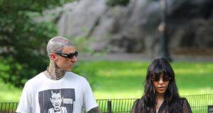 News Room : Kourtney Kardashian stuns in sheer outfit as she cuddles son Rocky, two, during Central Park ride with Travis Barker