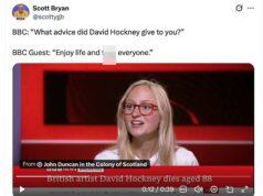 News Room : Moment BBC guest drops f-bomb live on TV during tribute to David Hockney after artist’s death aged 88 forcing apology from presenter