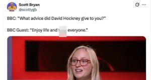 News Room : Moment BBC guest drops f-bomb live on TV during tribute to David Hockney after artist’s death aged 88 forcing apology from presenter