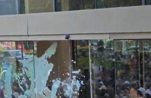 News Room : Wild moment fans smash through glass doors at packed shopping mall in bid to catch glimpse of Netflix star