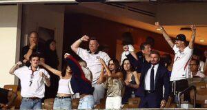 News Room : David Beckham roars as he celebrates England World Cup victory with Victoria and their children
