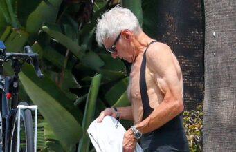 News Room : Harrison Ford, 83, shows off impressive physique as he goes shirtless in public on LA outing News Room Harrison Ford 83 shows off impressive physique