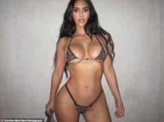 News Room : Kim Kardashian strips down to skimpy bra in raunchy lingerie shoot for new SKIMS drop