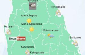 News Room Showers in Western Eastern Sabaragamuwa Uva North