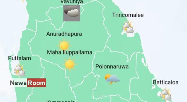 News Room Showers in Western Eastern Sabaragamuwa Uva North