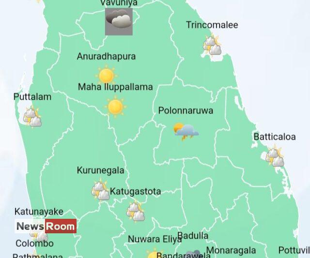 News Room : Showers in Western, Eastern, Sabaragamuwa, Uva, North