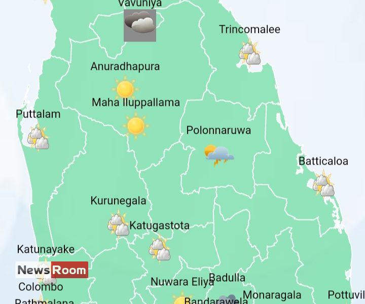 News Room : Showers in Western, Eastern, Sabaragamuwa, Uva, North