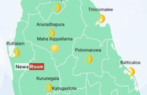 News Room : Showers in Western and Sabaragamuwa provinces and in Galle, Matara, Kandy and Nuwara-Eliya districts – The Island