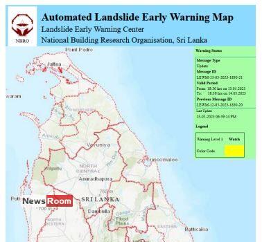News Room : Landslide early warnings issued to Galle, Kalutara and Ratnapura Districts extended News Room Landslide early warnings issued to Galle Kalutara