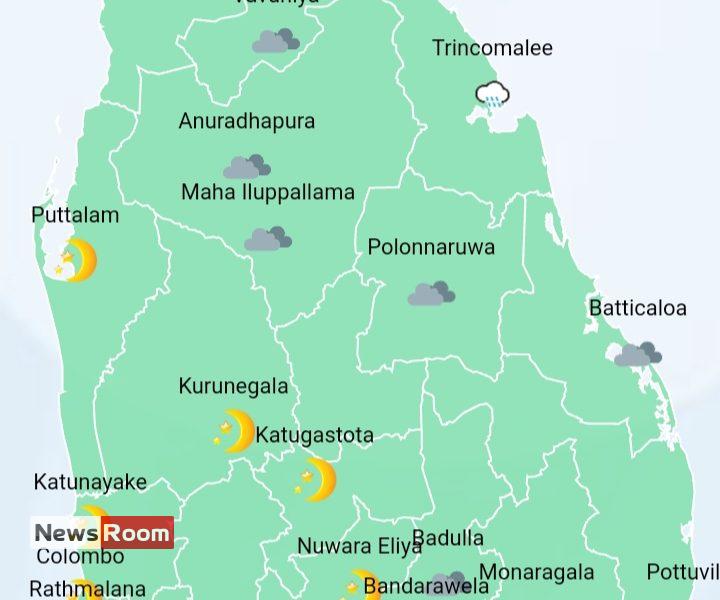 News Room : Showers in Western, Sabaragamuwa, Central, North-Western and