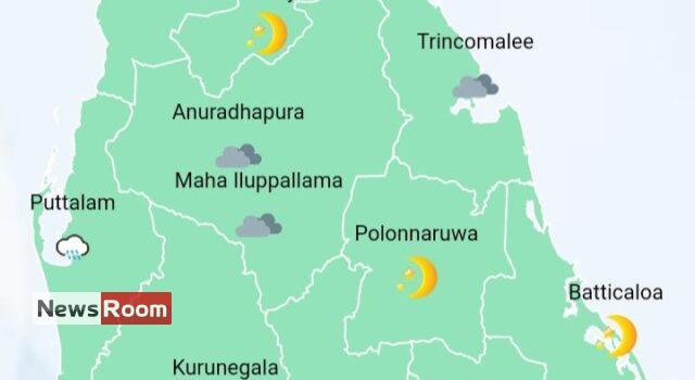 News Room Light showers in Western Sabaragamuwa and North western