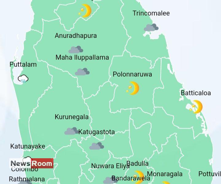 News Room : Light showers in Western, Sabaragamuwa and North-western