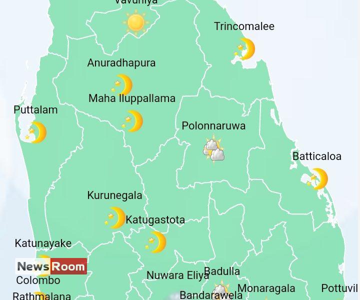 News Room : Showers in Western, Sabaragamuwa and Uva provinces