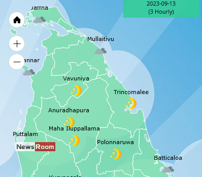 News Room Showers in Western Sabaragamuwa Southern and North western