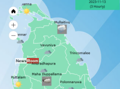 News Room : Showers or thundershowers will occur at times over most parts of the island – The Island