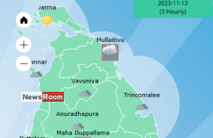 News Room : Showers or thundershowers will occur at times over most parts of the island – The Island