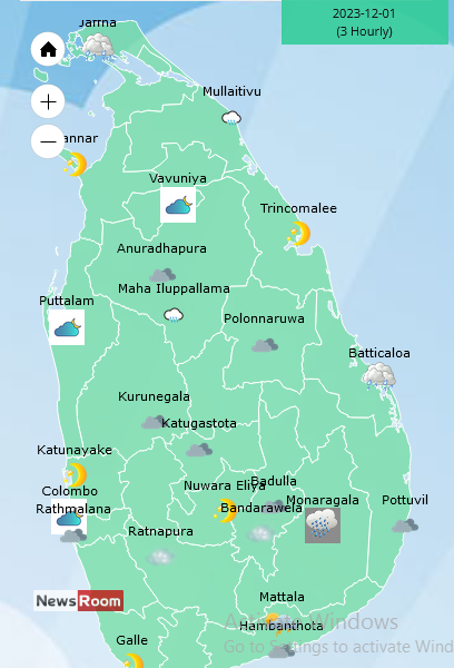 News Room : Heavy showers about 100 mm are likely at some places in Eastern province and in Polonnaruwa and Mullaitivu districts – The Island