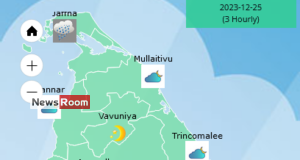 News Room : Showers in Northern, North-central, Eastern, Sabaragamuwa, Uva and Western provinces and in Galle and Matara districts – The Island
