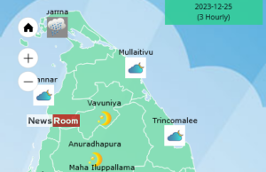 News Room : Showers in Northern, North-central, Eastern, Sabaragamuwa, Uva and Western provinces and in Galle and Matara districts – The Island