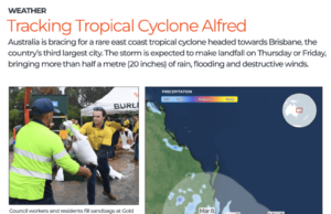 News Room : Cyclone Alfred lashes parts of eastern Australia, bringing rains, waves