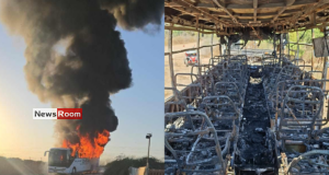 News Room : Bus Carrying 20 Sri Lankan Workers Bursts Into Flames in Israel