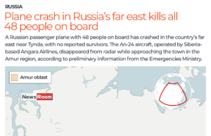 News Room : Plane crash in Russia’s far east kills all 48 people on board News Room Plane crash in Russias far east kills