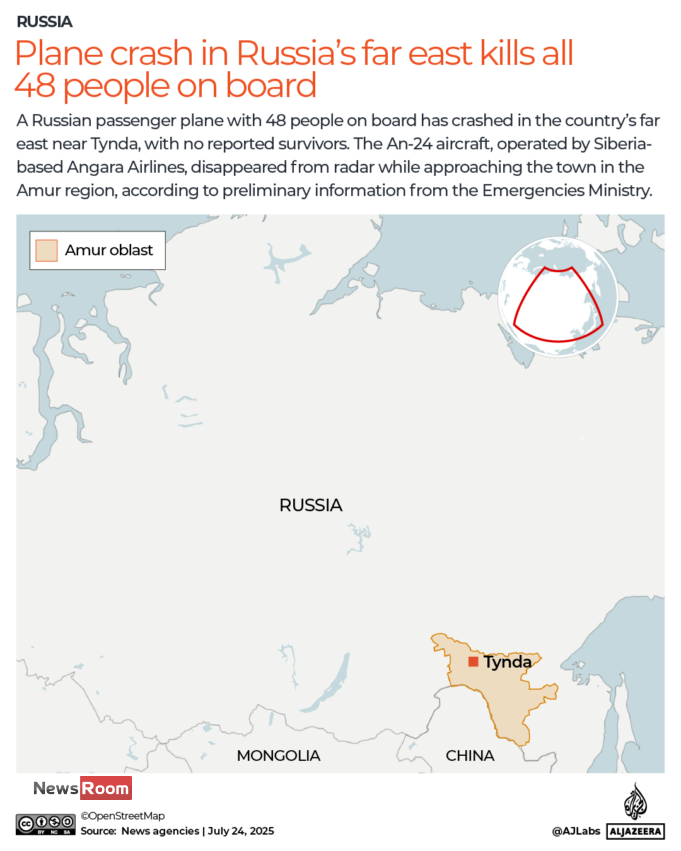 News Room : Plane crash in Russia’s far east kills all 48 people on board