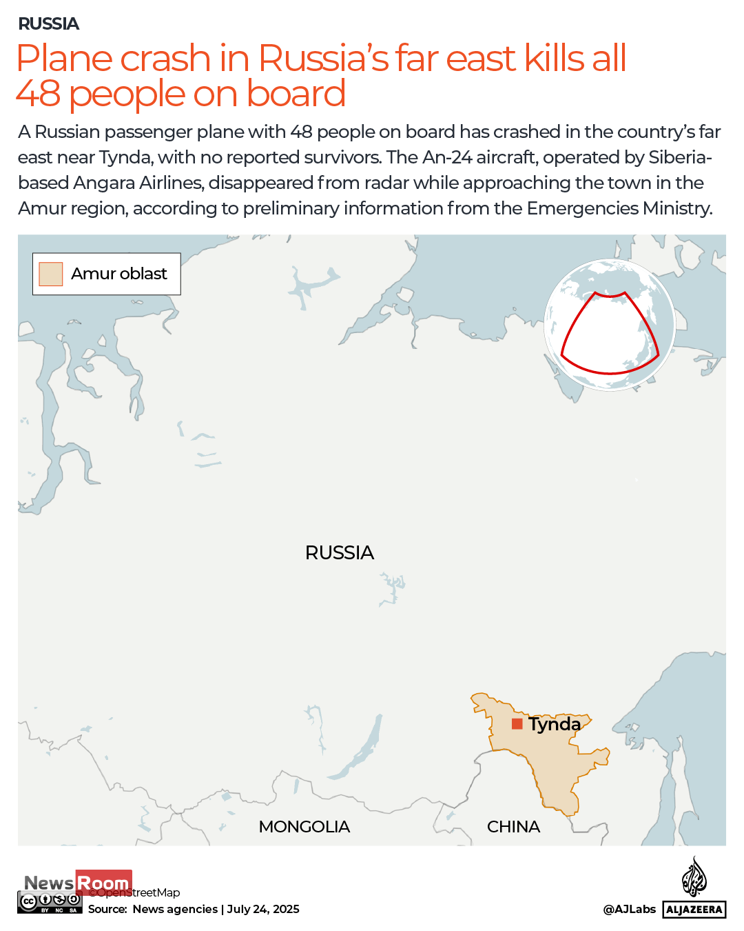 News Room : Plane crash in Russia’s far east kills