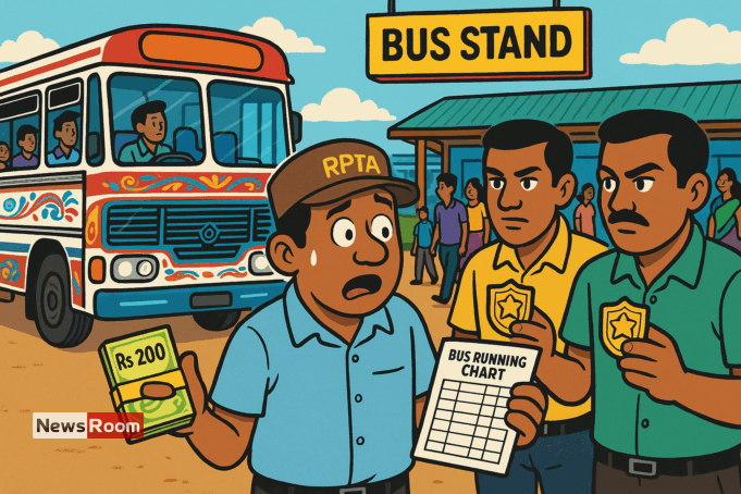 News Room : Timekeeper Arrested for Rs 200 Bribe from Private Bus
