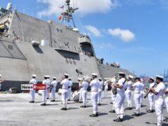 News Room : USS Santa Barbara departs island