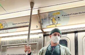 News Room : Hollywood star Tom Hanks goes incognito in a mask as he rides the subway in New York City