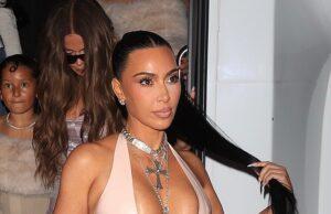 News Room : Kim Kardashian nearly spills out of VERY low-cut latex gown at sister Kylie Jenner’s cosmetics pop-up event in LA
