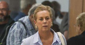 News Room : Samantha Armytage looks effortlessly chic in a shirt dress and $900 Chanel sandals as The Golden Bachelor host touches down in Sydney