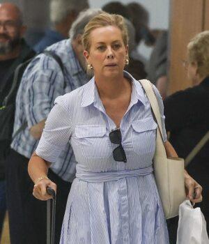News Room : Samantha Armytage looks effortlessly chic in a shirt dress and $900 Chanel sandals as The Golden Bachelor host touches down in Sydney News Room Samantha Armytage looks effortlessly chic in a