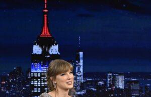 News Room : Taylor Swift puts on a VERY leggy display in silver mini dress during appearance on Jimmy Fallon show