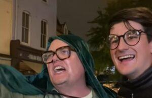 News Room : Alan Carr sends fans wild as he parties in the street in his Celebrity Traitors cloak and brandishes lantern after his incredible surprise victory