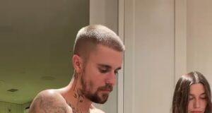 News Room : Justin Bieber goes shirtless as he makes sushi with wife Hailey during home cooking lesson