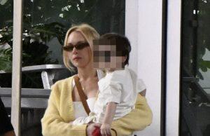 News Room : Lindsay Lohan looks chic in white mini dress as she carries son Luai, 2, on Miami outing with husband Bader Shammas