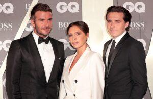 News Room : David and Victoria Beckham ‘fear Brooklyn will be left with nothing after he signed a rigid prenup’ before he married his wife Nicola Peltz Elegant trio in formal black and white attire at a GQ event in Sri Lanka.