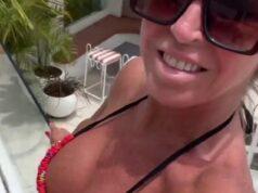 News Room : Happy new rear! Aussie TV presenter, 53, shows off her bare bottom in skimpy bikini – after bragging ‘hot men in their 20s’ are desperate to date her