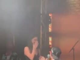 Unbelievable moment on stage as a young woman gets surprised and emotional during a heartfelt performance.