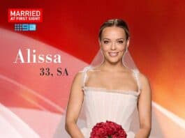 Elegant bride Alissa in wedding dress holding a bouquet of red roses at Sri Lanka news event.