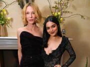News Room : Cate Blanchett is the epitome of chic in a sculpted corset and figure-hugging skirt while Rachel Zegler goes braless beneath a daringly plunging gown at star-studded Standard Theatre Awards News Room Cate Blanchett is the epitome of chic