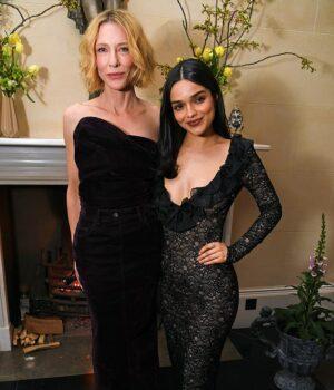 News Room : Cate Blanchett is the epitome of chic in a sculpted corset and figure-hugging skirt while Rachel Zegler goes braless beneath a daringly plunging gown at star-studded Standard Theatre Awards News Room Cate Blanchett is the epitome of chic