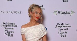 News Room : Jorgie Porter puts on a glamorous display in a white lace sheer dress as she joins Alan Halsall and his new girlfriend at Manchester charity ball