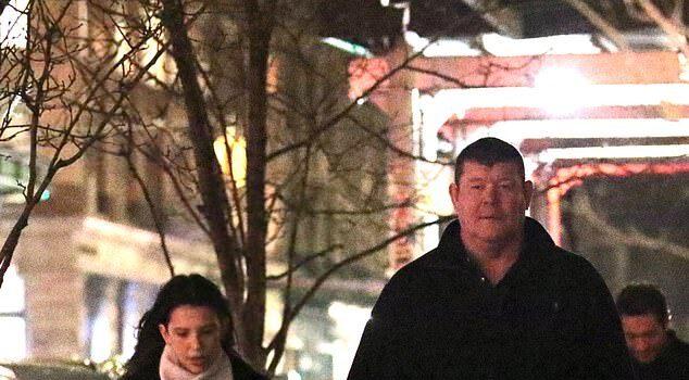 News Room : Newly engaged James Packer looks to be in good spirits as he steps out for dinner in New York with daughter News Room Newly engaged James Packer looks to be